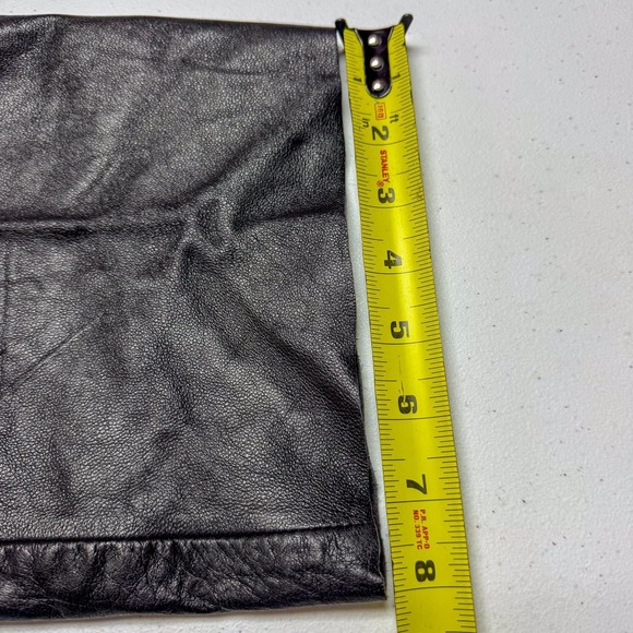 Saxony Genuine Leather Pants Mens 42 Black Pleated Tapered Dress NWT Trousers - Picture 15 of 16